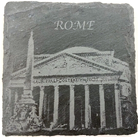 slate coaster with Rome pictured